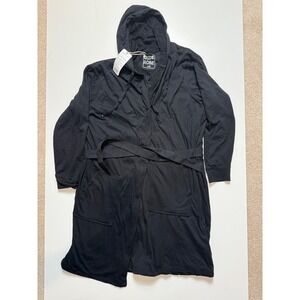 DudeRobe Mens Hooded Bathrobe Black ROBE1 Shark Tank Jersey Terry L/XL NWT‎